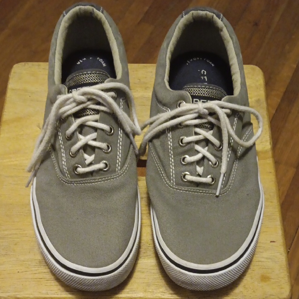 Men's gray Sperrys Size 9